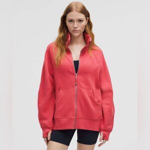 Lululemon scuba oversized funnel neck full zip in desert red